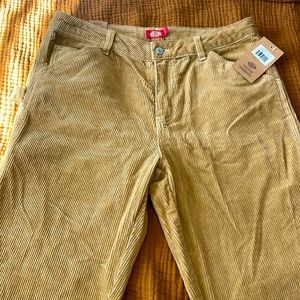 Dickies Carpenter Pant, Juniors, High Rise, Tan Corduroy, New w Tags, NWT, 5/27